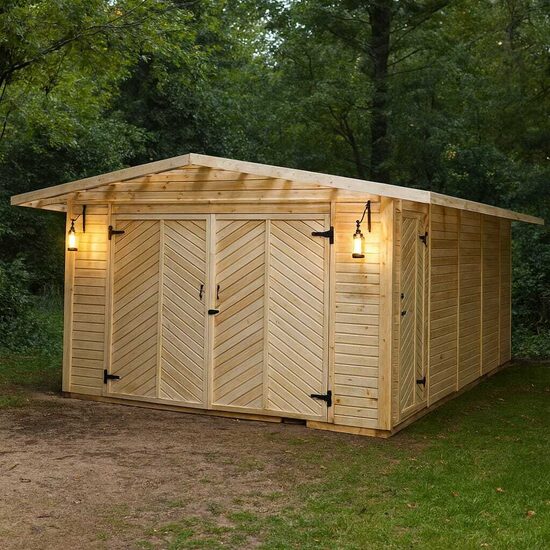 Koka garāža / noliktava ar jumtu un pamatiem cenā 6m x 3.8m 